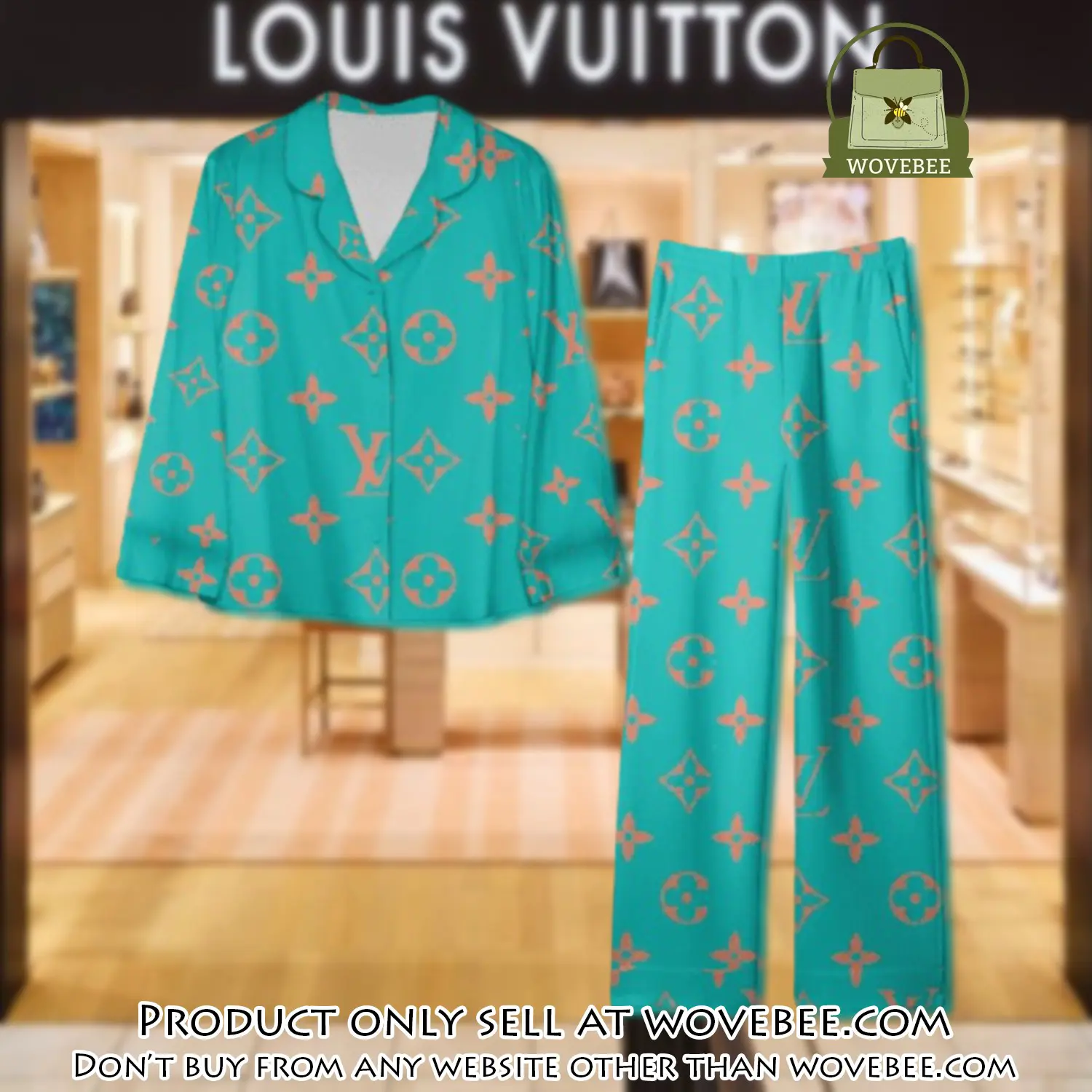 Trending luxury lv satin pajama set pjs1070 wvb1342826